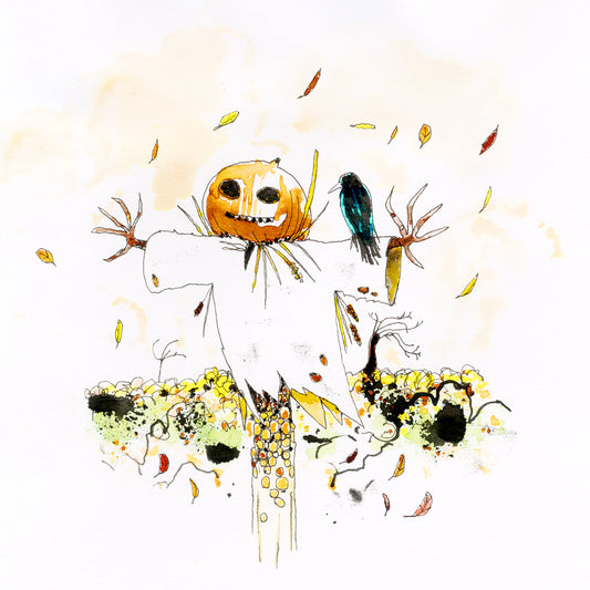 Pumpkin head greeting card