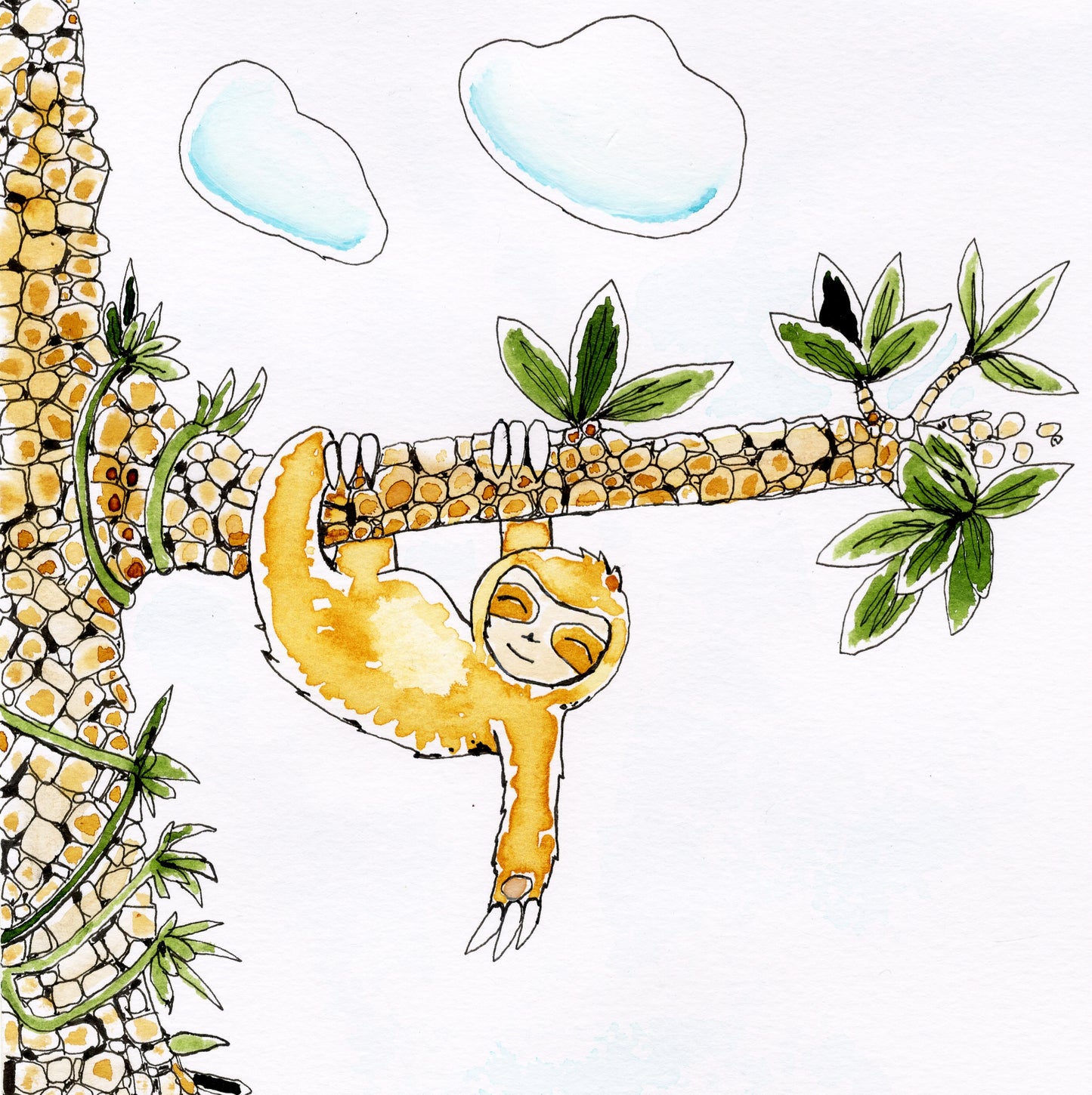 Sleepy Sloth Greeting card